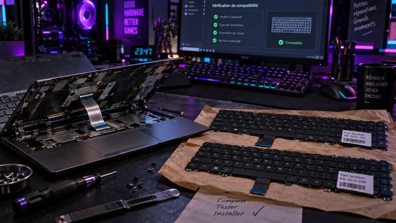 Clavier pc portable : nappe et référence pour compatibilité