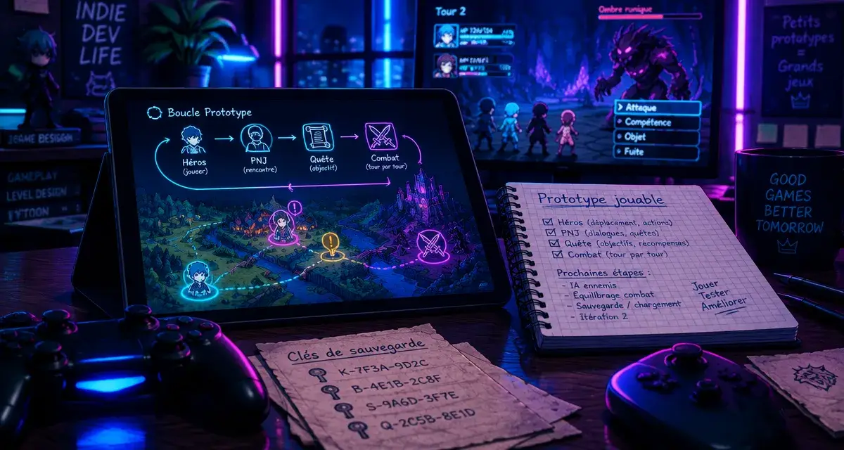 Making an RPG : boucle de jeu prototype RPG sur tablette
